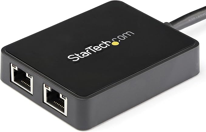 StarTech.com USB 3.0 to Dual Port Gigabit Ethernet Adapter NIC with USB Port (USB32000SPT)