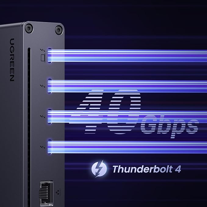 UGREEN Thunderbolt 4 Dock 8-in-1 40Gbps TB4 Hub 3 x TB 4 Dual 4K@60Hz or Single 8K Display, 85W Charging, Gigabit Ethernet, 3 x USB A 3.2. Revodok Max 208 for Mac M1/M2/M3/M4 Pro/Max