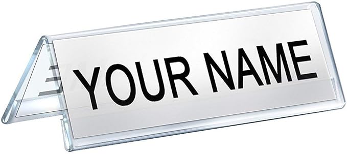 Acrylic Desk Name Plate Holder Desk Sign Frame for Table Display Blank Nameplate for Office Business Conference Meetingroom Student School Classroom (12 Inch x 2 Inch-10 Pack)