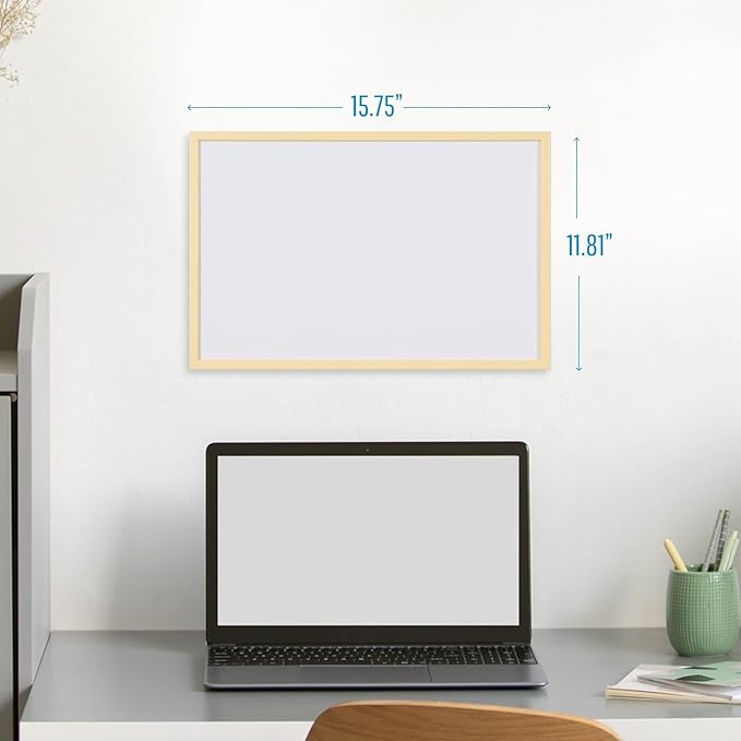 MasterVision Pastel Magnetic Dry Erase White Board, 16" x 12", Yellow Frame, Decorative Whiteboard for Kitchen, Dorm, or Classroom, Wall Décor for Home Office