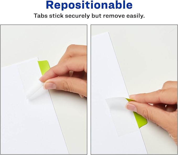 Avery Multiuse Ultra Tabs, 2" x 1.5", 2-Side Writable, Neon Pink/Green/Orange, 24 Repositionable Tabs (74753)