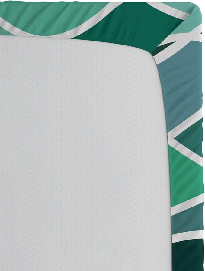 Ambesonne Seafoam 2 Pack Fitted Sheet, Stained Glass Composition, Bed Cover All-Round Elastic Deep Pockets 2 Pieces, Package Contains 2 Queen Size Fitted Sheets, Multicolor