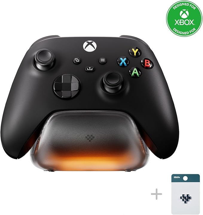 8BitDo Charging Dock for Xbox Wireless Controllers, Xbox Charging Station with Magnetic Secure Charging and Light Adjustment for Xbox Series X|S and Xbox One Controller - Officially Licensed (Black)