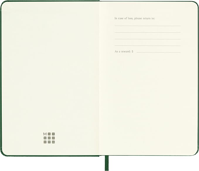 Moleskine Notebook, Pocket, Plain, Myrtle Green, Hard Cover (3.5 x 5.5)