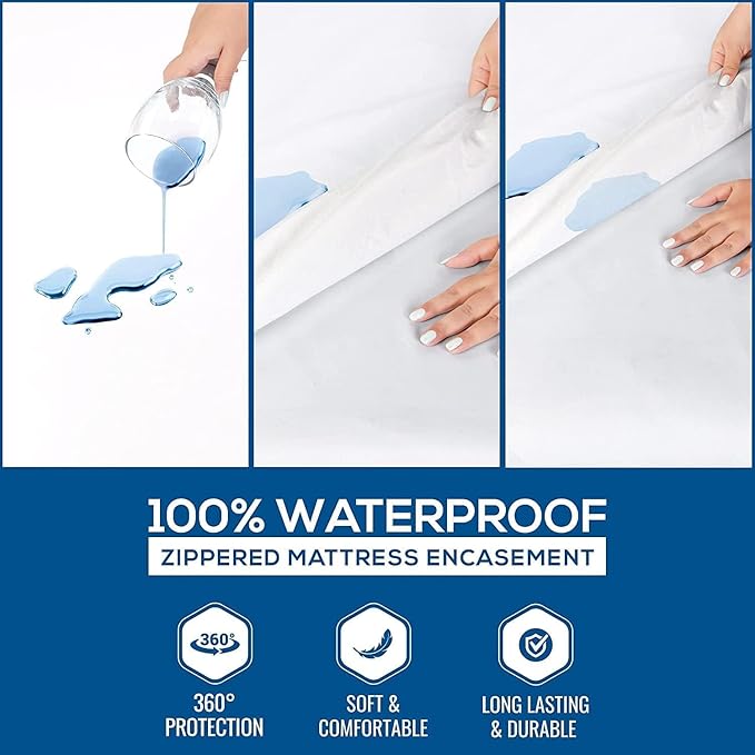 Utopia Bedding Mattress Protector Zippered California King Size (Pack of 10), 100% Waterproof Bed Bug and Dust Mite Proof Mattress Encasement, Absorbent 6 Sided Mattress Cover