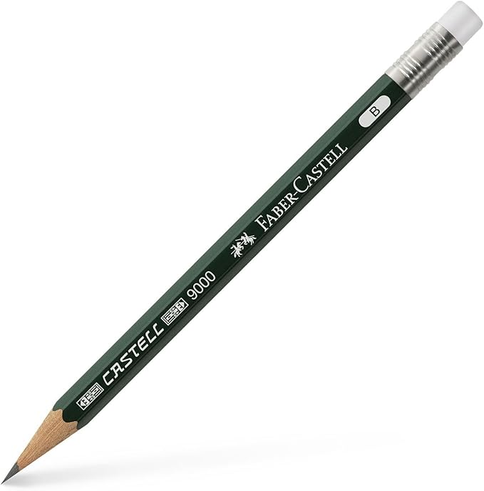 Faber-Castell 9000 Perfect Pencil Refill; B - 3 Spare Graphite Pencils with Smudge Free Eraser - Writing, Drawing and Sketch Pencils