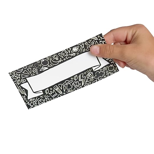 Really Good Stuff EZ Stick Chalkboard-Style Nameplates - Set of 24