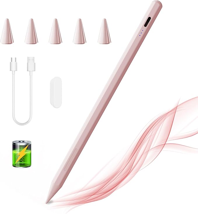 Stylus Pen for iPad 6th-11th Generation,Fast Charge Apple iPad Stylus Pencil with Palm Rejection,Compatible with 2018-2025 i Pad 6/7/8/9/10 Gen, Pro 13"/12.9"/11"/M4, Air 3/4/5/M2, Mini 5/6