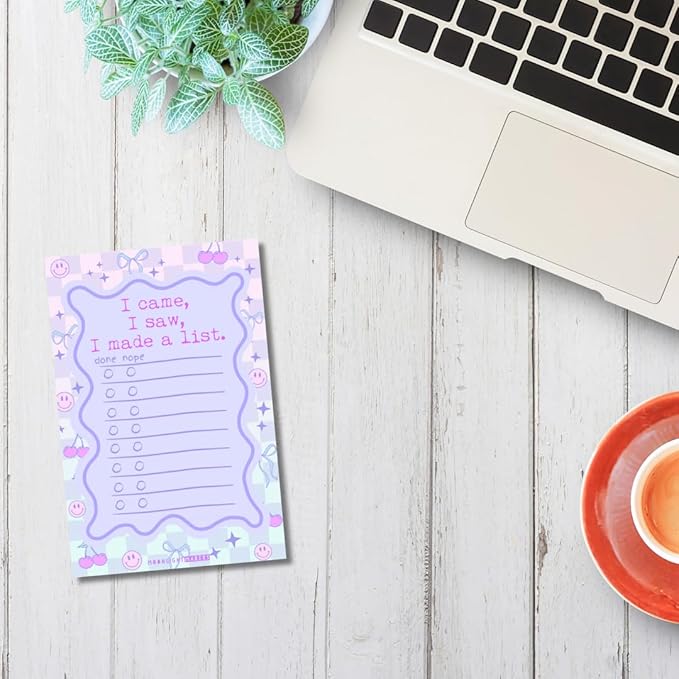 Moonlight Makers Funny Office Supplies Gift Set - ADHD Girlie Pen Set, I Made A List Notepad, Hyperfixation Zipper Pouch - Cute Stationery Sets for Women, Funny Gifts for Friends and Coworkers