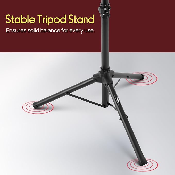 Pyle Projector Stand Tripod 28.0'' - 50.0'', Pro DJ Laptop, Easy Setup, Portable Studio Stand for Laptops, Mixers, and Projectors, Height Adjustable for Stage, Home, Studios, Stable and Versatile