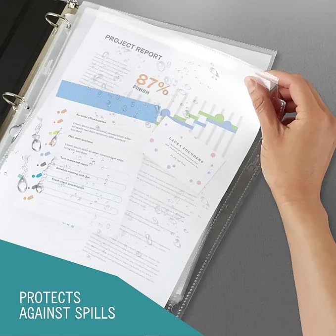 Sheet Protectors, 50 Count Clear Page Protectors for 3 Ring Binder, Top Loading Plastic Sleeves 8.5 x 11 inch