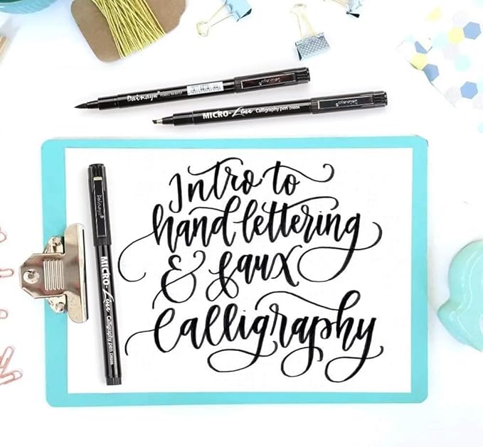 dainayw Calligraphy Brush Pen, Hand Lettering Pens, 8 Size Black Markers Set for Artist Sketch, Technical, Writing, Art Drawing