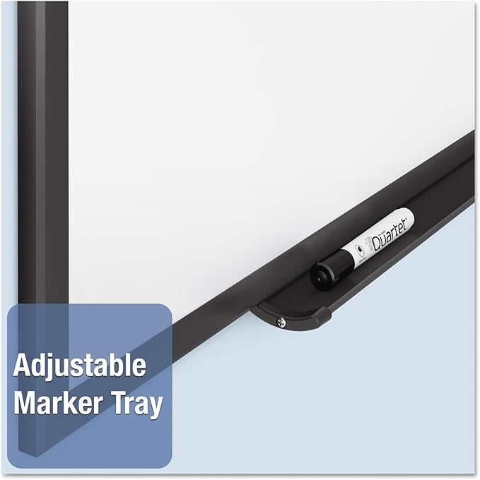 Quartet Magnetic Dry Erase White Board, 60"W x 36"H Whiteboard, Nano-Clean Surface Resists Ink Stains, Black Aluminum Frame (SM535B)