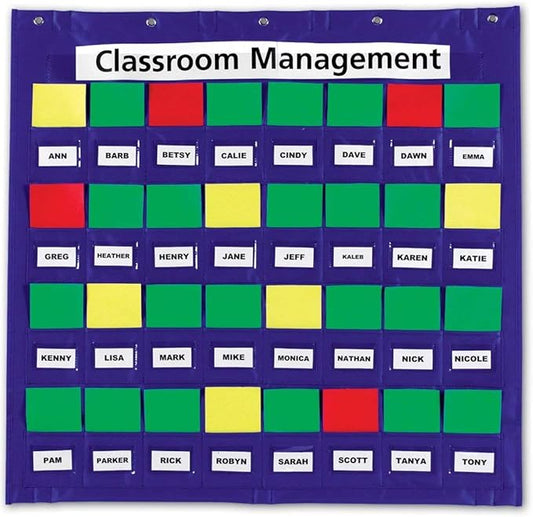 Learning Resources Junior Organization Station Pocket Chart - Pocket Chart for Classroom, Attendance and Schedule Charts for Class Management, Classroom Jobs with Cards