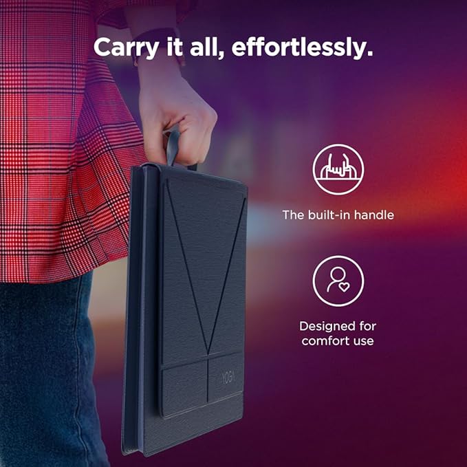 Lenovo Yoga Tote Sleeve Case for Laptops with 16-inch Display, Multi-Compartment Organizer with Convertible Stand, Lightweight Protective Polyester & Microfiber Sleeve, Cosmic Blue