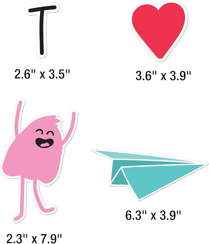 Carson Dellosa This is Our Happy Place Bulletin Board Set, Rainbow Classroom Decorations with Heart and Paper Airplane Bulletin Board Cutouts for Wall Decor, Colorful Classroom Decor (58 pc)