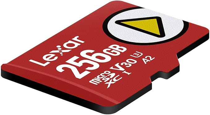 Lexar 256GB PLAY micro SD Card, UHS-I, C10, U3, V30, A2, Full HD, 4K, Up to 205/140 MB/s microSDXC Memory Card, Expanded Storage for Nintendo-Switch 1, Gaming, Smartphones, Tablets (LMSPLAY256G-BNSNU)