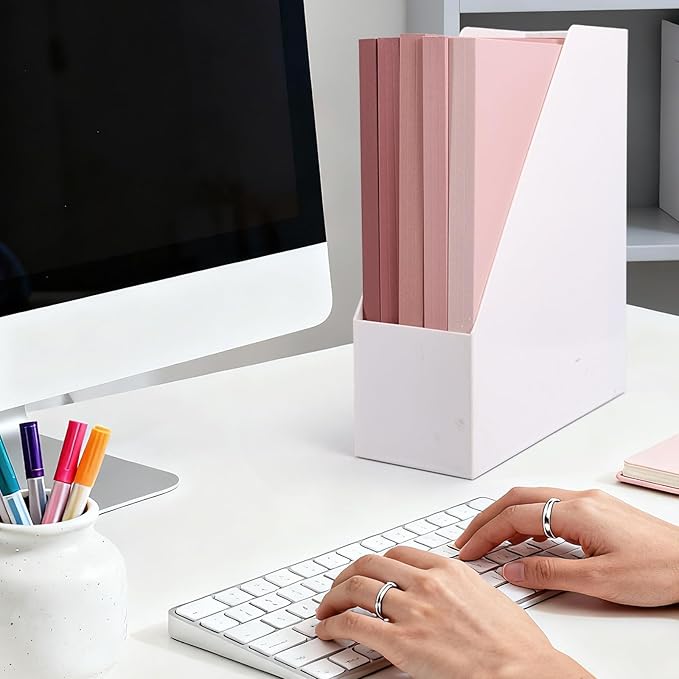 Whaline 24 Pack Dusty Pink File Folders Letter Size 6 Colors Gradient Pink File Pockets with 1/3 Cut Tab for Home Office Classroom Supplies, 8.9 x 11.6 Inch