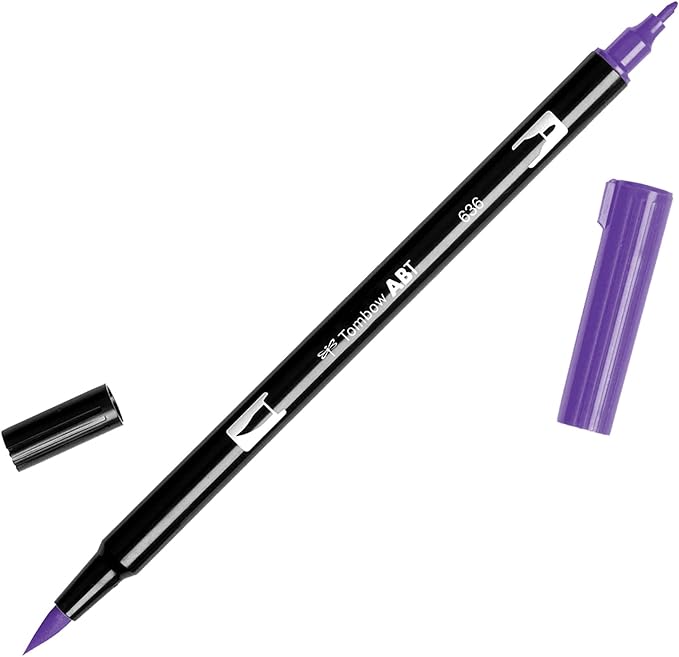 Tombow Dual Brush Pen Art Marker, 636 - Imperial Purple, 1-Pack