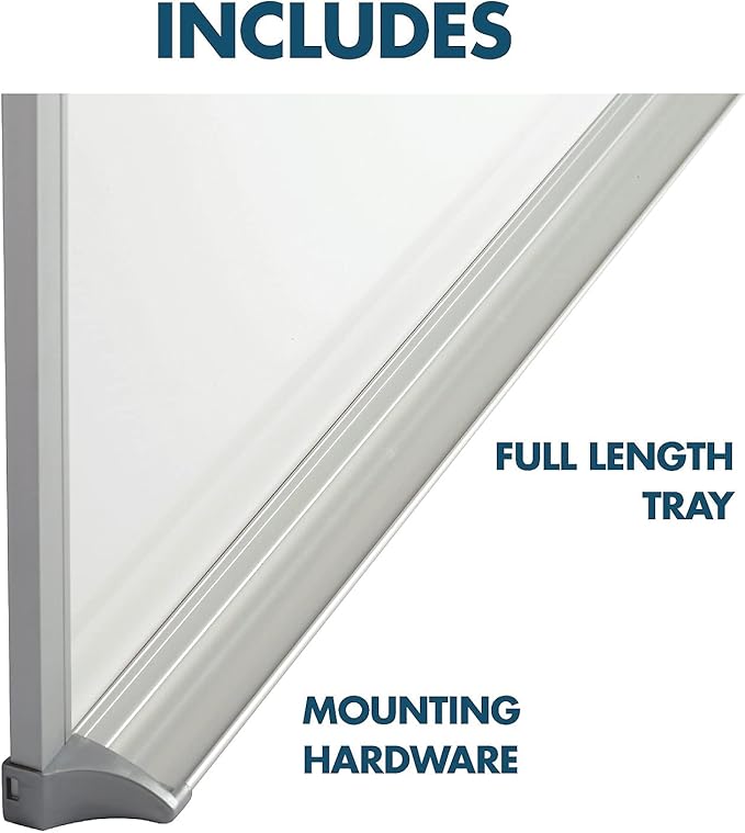 Quartet Magnetic Dry Erase White Board, 8' x 4' Whiteboard, Porcelain Surface Will Not Stain or Ghost, Silver Aluminum Frame (PPA408)