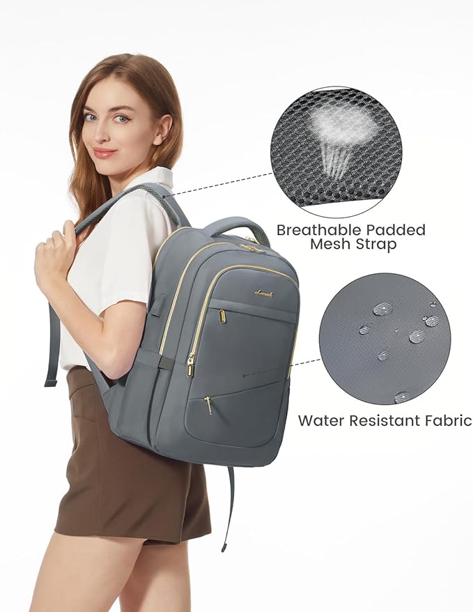LOVEVOOK Laptop Backpack for Women, Slim Business Laptops Bag with Separate Computer Compartment Stylish Daypack for College Work Travel, Fits 15.6" Laptop