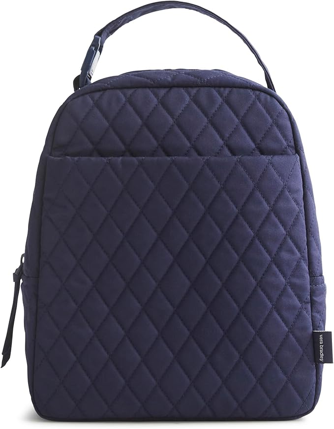 Premium Cotton Large Lunch Bag, Peacoat, One Size