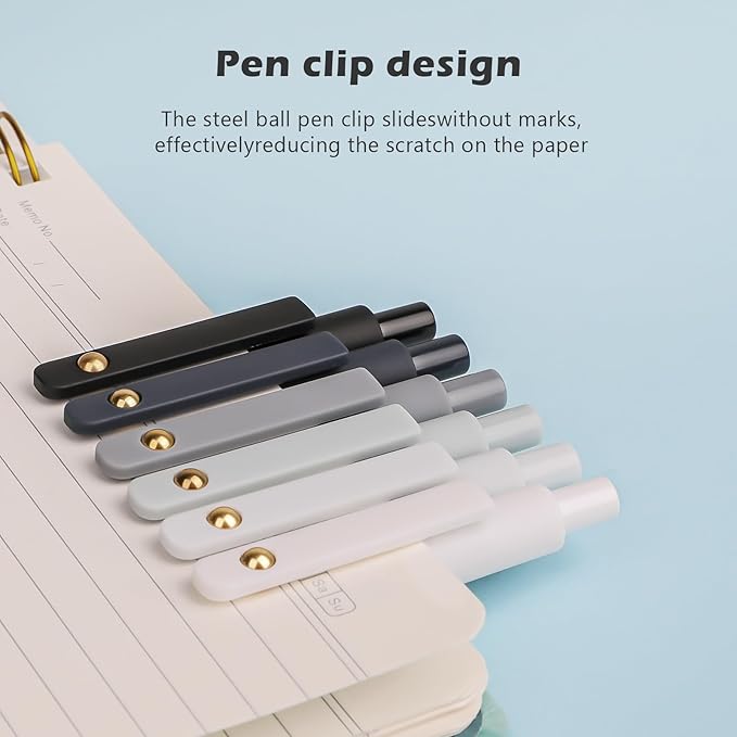 Ddaowanx Gel Pens, 0.7mm Quick Dry Fine Point Smooth Writing Pens, Cute Office School Supplies Gifts for Women (12 Pcs Black White Gray, Black)