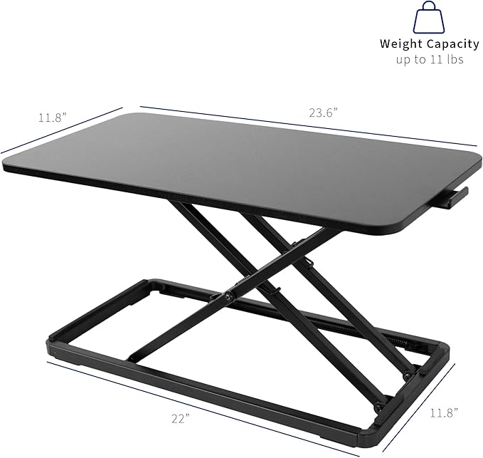 VIVO Single Top 24 inch Scissors Lift Keyboard and Mouse Riser, Height Adjustable Laptop Desk, For Ergonomic Sit Stand Workstations, Black, DESK-V024A