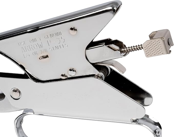 Arrow P35 Heavy Duty Handheld Plier Stapler for Crafts, Office, and Insulation, Uses 1/4-Inch and 3/8-Inch Staples , Silver