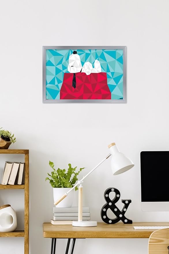 Peanuts: Astronomy-Geometry - Snoopy Wall Poster, 22.4L" x 14.7W", Silver Framed Version