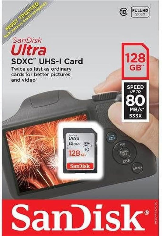 SanDisk 128GB Ultra SDXC UHS-I Memory Card - 120MB/s, C10, U1, Full HD, SD Card - SDSDUN4-128G-GN6IN [Older Version]