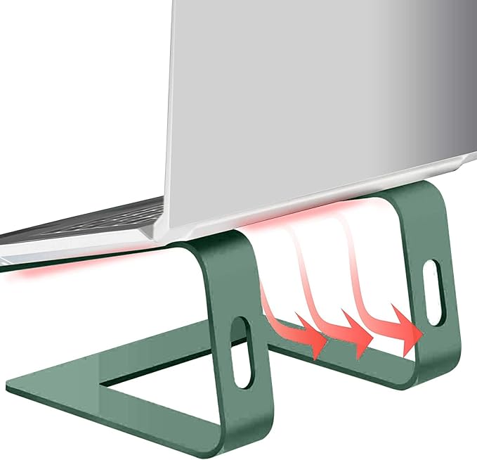 Orionstar Laptop Stand Aluminum Laptop Riser Compatible with Mac MacBook Air Pro 10 to 15.6 Inch Notebook Computer, Ergonomic Elevator Holder (Green)