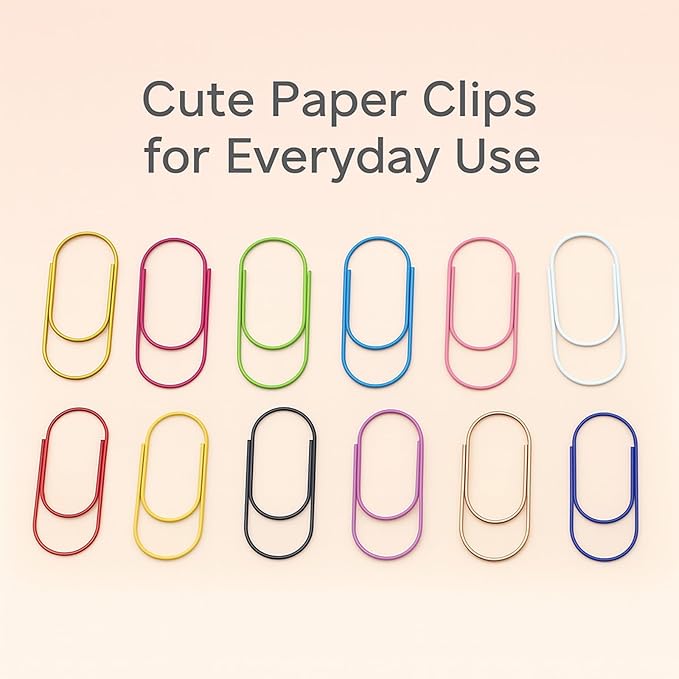 50 Pcs Jumbo Planner Paper Clips 2 inch – Cute Fun Paper Clips, Gifts for Planner Lovers