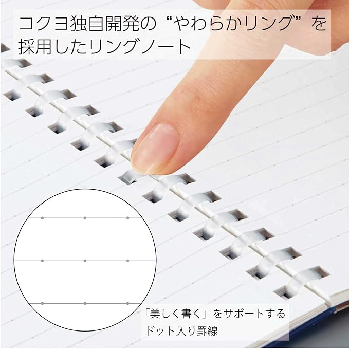 KOKUYO Spiral Lined Notebook, 8.3'' x 5.8'' Pastel Journal A5 Soft Ring Notebooks with Dot 6 mm Ruled, 80 Sheets, Purple 1 Subject Notebook, Note Taking for School. Japan Import (SU-SV338BT-V)