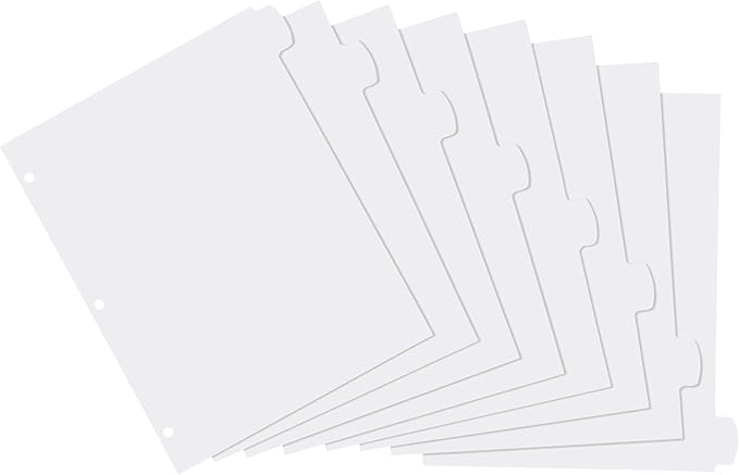 Avery Big Tab Write & Erase Durable Plastic Dividers for 3 Ring Binders, 8-Tab Set, White, 1 Set (16371)