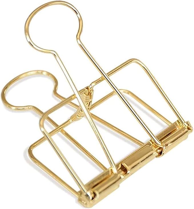 4Pcs Golden Hollow Out Long Tail Wire Binder Clips Paper Binder Clip Binder and Paper Clips Small in Size and Light in Weight Clips