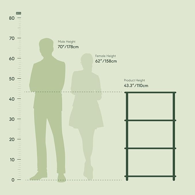 Furinno Turn-N-Tube Storage Shelves, 4-Tier Toolless Book Shelf, Corner Shelf, Toolless Open Shelves, for Organization and Storage, Living Room, Garage, Home Office, White