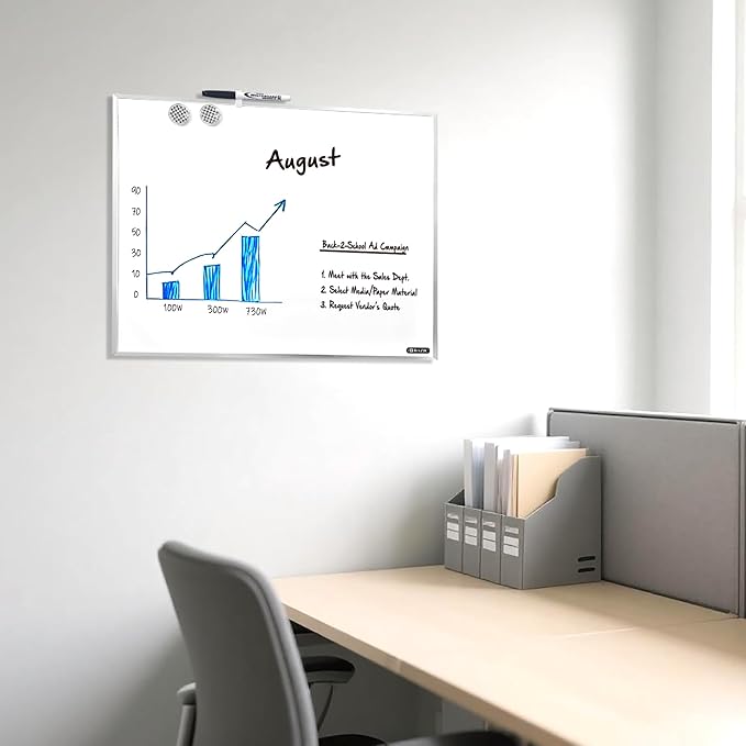 BAZIC 16" X 20" Aluminium Framed Magnetic Dry Erase Board