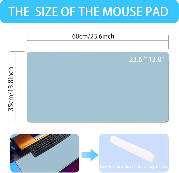 Erasable writable(Frontside) Table mat,Dual Sided Desk Mat, Large Mouse Pad, Notepad, Writing White Board (Includes 7.9"x9.4" Portable Mousepad)