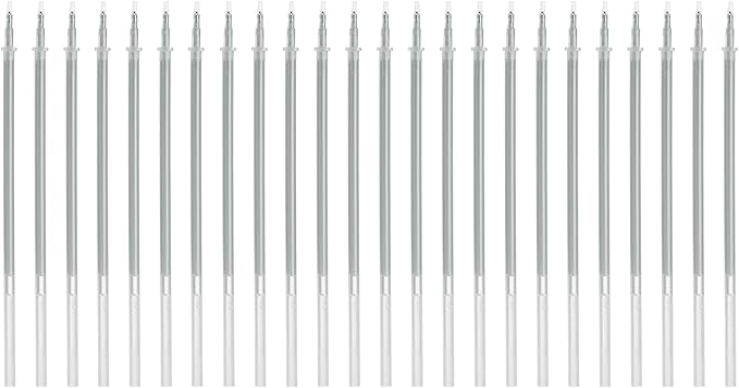 PATIKIL 0.5mm Gel Pens Refills, 24 Pack Glitter Gel Pens Sparkle Metallic Ink Fine Point Colored Refill Set for Adults Coloring Books Journaling Scrapbooking Art Drawing, Silver