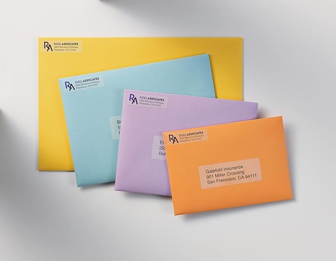 Avery Matte Clear Return Address Labels,Sure Feed Technology,Inkjet,1/2" x 1-3/4",2,000 Labels, 5 Packs (8667)