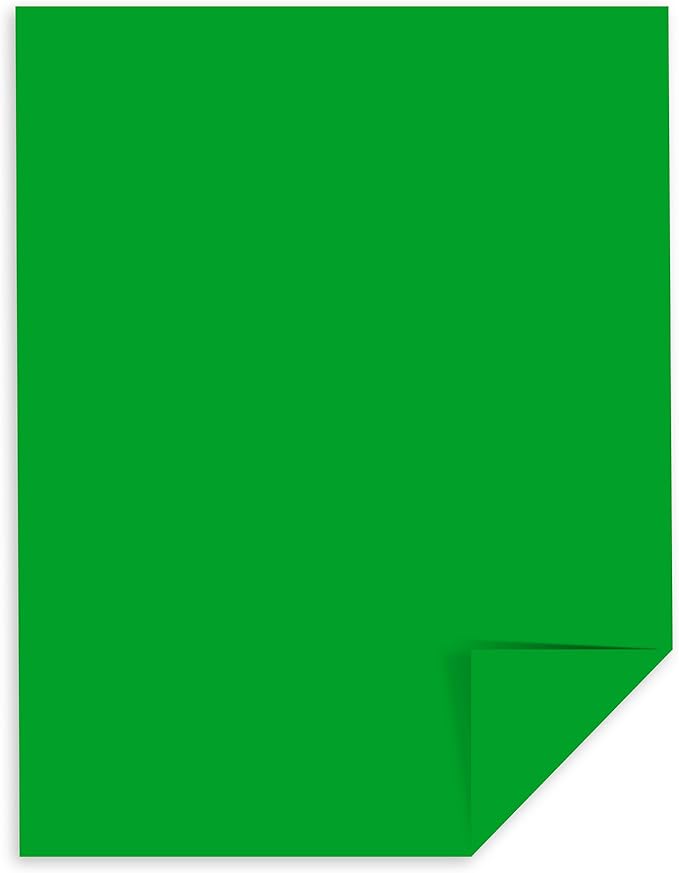 Astrobrights® Color Multi-Use Printer & Copy Paper, 1 Ream, Gamma Green, Letter (8.5" x 11"), 500 Sheets Per Ream, 24 Lb, 94 Brightness