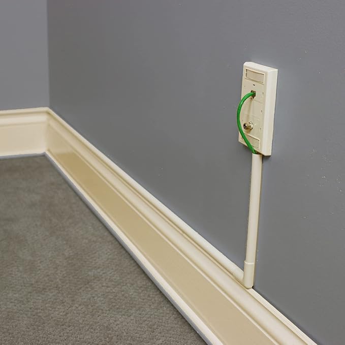 Legrand Wiremold C9 Cordmate Cord Cover Coupling, Organizer for Wall, Holds 1 Cord or Cable, Ivory (2 Pack)