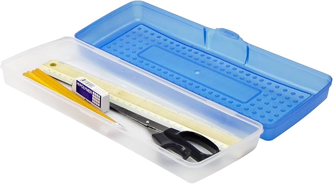 Storex Stretch Pencil Box, 5.6 x 13.4 x 2.52 Inches, Assorted Colors, Color Assortment Will Vary, Case of 12 (61620A12C)