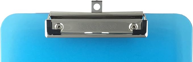 Trade Quest Plastic Clipboard Transparent Color Letter Size Low Profile Clip (Pack of 6) (Blue)