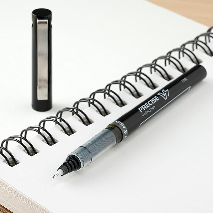 Pilot, Precise V7, Capped Liquid Ink Rollerball Pens, Fine Point 0.7 mm, Red Ink Pens, Pack of 2 - Ideal for School, Journaling & Office Writing