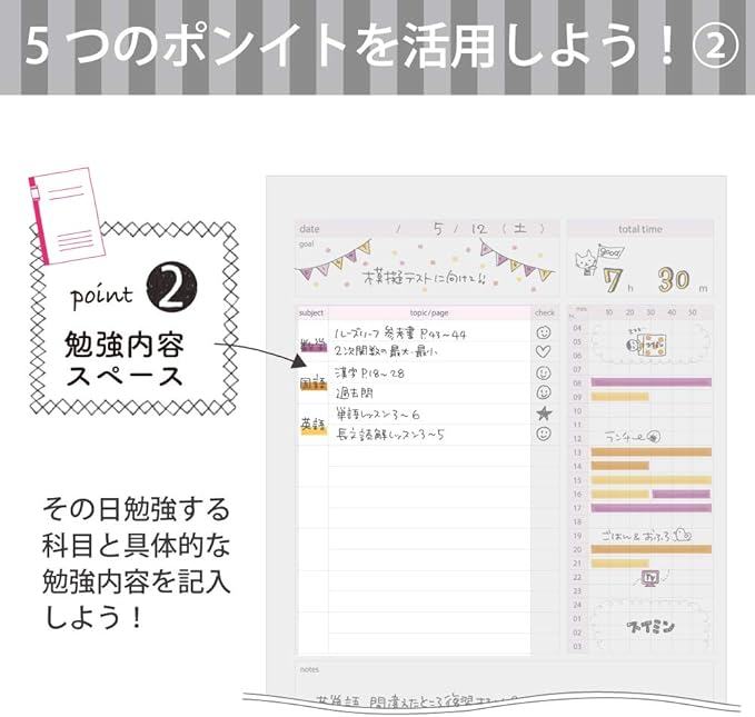 Kokuyo Campus Study Planner Notebook, Daily Ruled, Semi-B5, Gray, for 63 Days, Japan Import (NO-Y80MD-M)