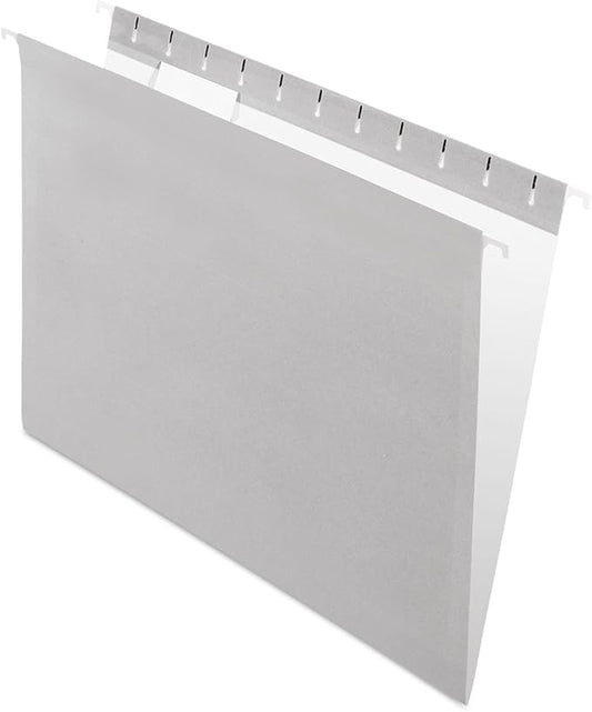 Pendaflex Recycled Hanging Folders, Letter Size, Gray, 1/5 Cut, 25/BX (81604)