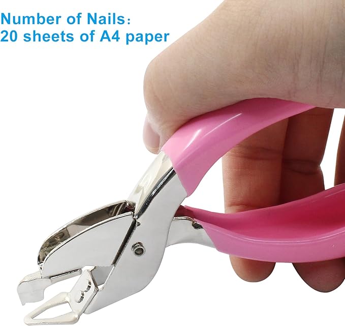 Pink Staple Remover Tool Heavy Duty Staple Puller, Staple Remover Stick for Office, School and Home Using, Easy Removal of Staples