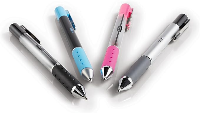 WHJJK TUL Retractable Gel Pens, Bullet Point, 0.7 mm, Gray Barrel, Assorted Standard and Bright Ink Colors, Pack of 14, SG_B01NBW93N6_US